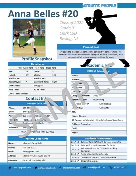 Player Profile Sheet Template